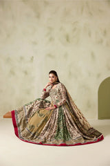 3PC EMBROIDERED DHANAK SUIT - ZN-1481