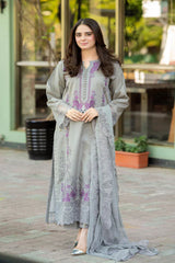 ZN1047 - Mushq - 3PC Lawn ChickenKari Embroidered Suit