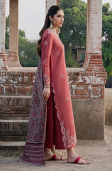 3PC EMBROIDERED DHANAK SUIT - ZN-1421