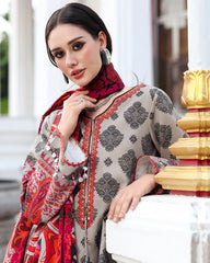 ZN1230 Winter 3PC Karandi Digital Print Dress
