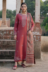3PC EMBROIDERED DHANAK SUIT - ZN-1424