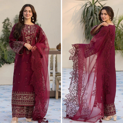 ZN1050 - Allys 3PC Lawn Embroidered Suit