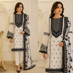 3PC EMBROIDERED LAWN SUIT - ZN-207