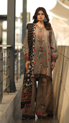 ZN1233 Winter 3PC Karandi Digital Print Dress