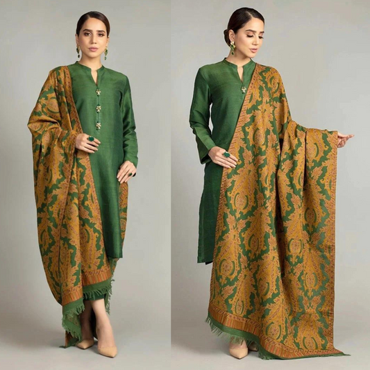 ZN540-WINTER 3 Piece Dhanak Suit with digital printed wool shawll