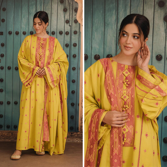 ZN752-SUMMER 3PC Lawn Embroidered Shirt With Lawn Embroidered Dupatta
