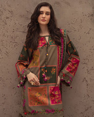 ZN1223- Charizma - Winter 3PC Karandi Digital Print Dress