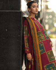 ZN1232 Winter 3PC Karandi Digital Print Dress