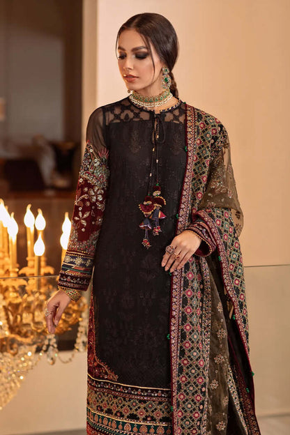 ZN133-3 Piece Unstitched Heavy Embroidered Lawn Suit With Heavy Embroidered Organza Dupatta