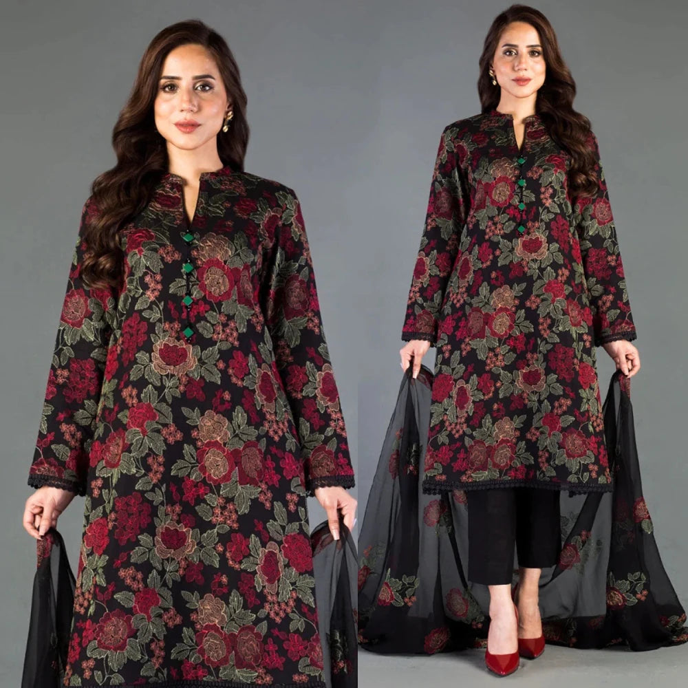ZN017 - Bareeze - SUMMER Embroided 3pc Lawn dress with embroidered chiffon dupatta - ZoniyaClothing