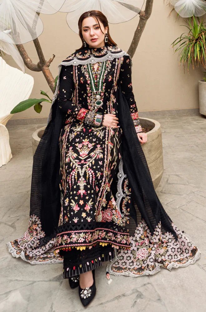 ZN1033 - Qalamkar - 3PC Lawn Embroidered Shirt with Embroidered organza Dupatta - ZoniyaClothing