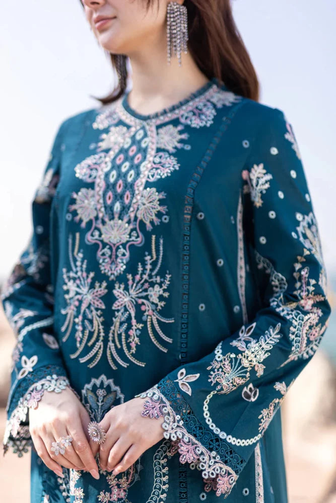 ZN1035 - Qalamkar 3 Piece Chickenkari Embroidered Lawn Suit - ZoniyaClothing