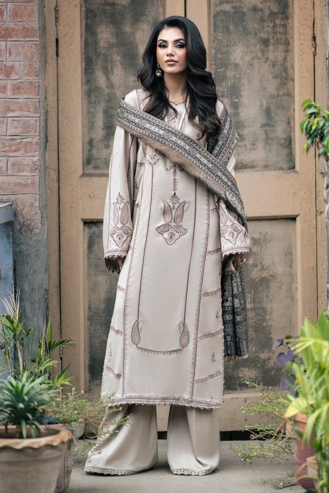 ZN1117 - Winter Jazmin 3PC Dhanak Embroidered Suit - ZoniyaClothing