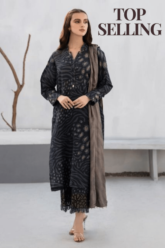 ZN1228 Winter 3PC Karandi Digital Print Dress - ZoniyaClothing
