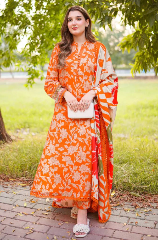 ZN1231 Winter 3PC Karandi Digital Print Dress - ZoniyaClothing