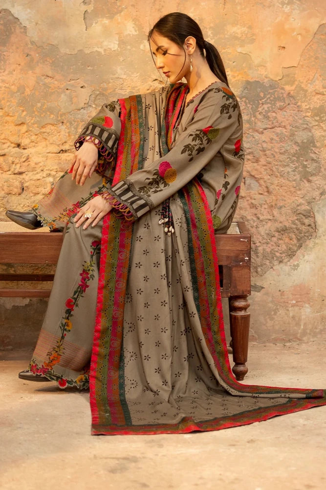 ZN1249 - Charizma - Winter 3PC Karandi Digital Print Dress unstitched - ZoniyaClothing