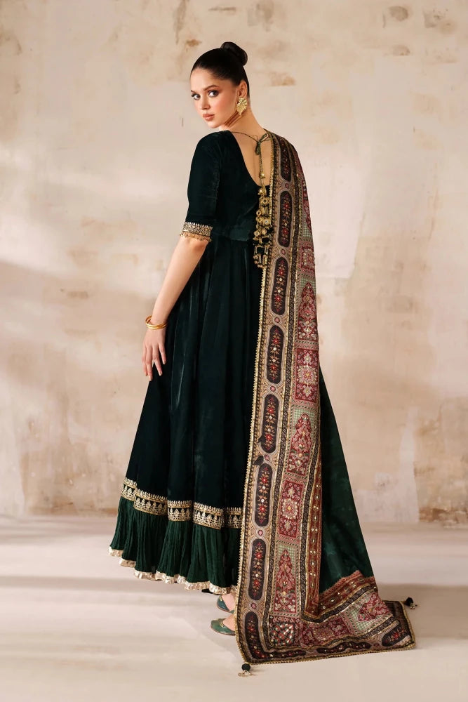 ZN1255 UNSTICHED BAROQUE EMBROIDERED VELVET PR - ZoniyaClothing