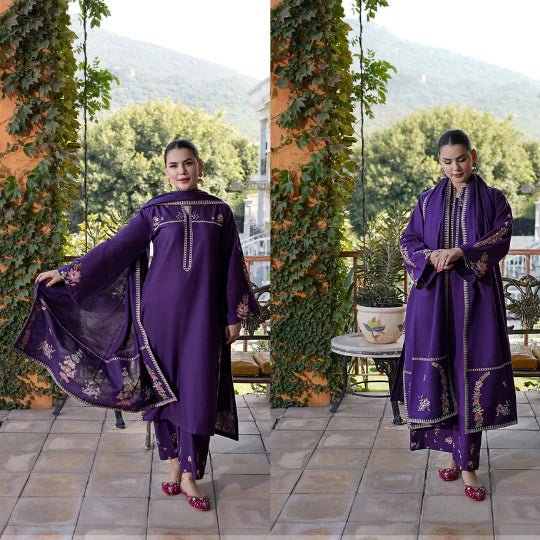 ZN1292 Urge 3 Piece Lawn Embroidered dress with Lawn Dupata Emb. Trouser - ZoniyaClothing