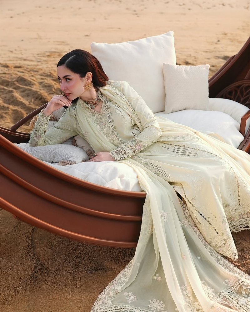 zn1313 Summer - 3PC LAWN CHIKANKARI EMB SHIRT WITH CHIFFON EMB DUPATTA - ZoniyaClothing