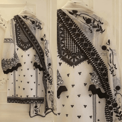 ZN207 - Agha Noor - 3PC Lawn Heavy Embroidered Shirt With Embroidered Bamber Dupatta - ZoniyaClothing