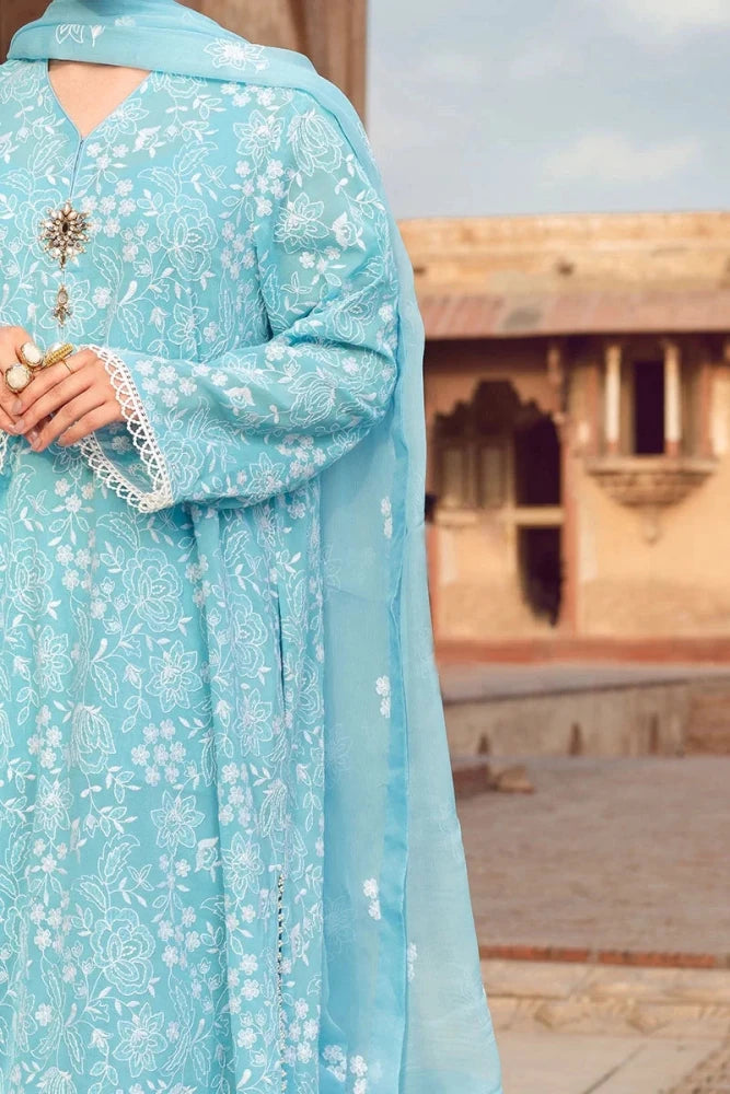 ZN209 - Bareeze - Embroidered 3pc lawn dress with embroidered chiffon dupatta - ZoniyaClothing