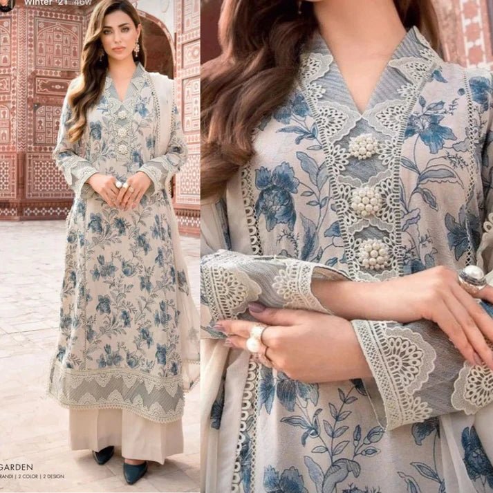 ZN729 - Bareeze - Embroidered 3pc lawn dress with embroidered chiffon dupatta - ZoniyaClothing