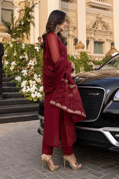 ZN733 - SUMMER 3 Piece Unstitched Heavy Embroidered Lawn Suit With Heavy Embroidered Chiffon Dupatta - ZoniyaClothing