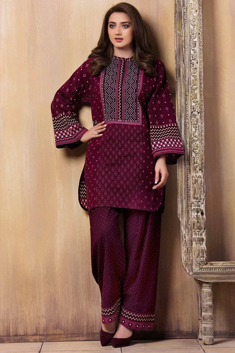 ZN015-Laj wanti 2Pc Embroidered Lawn Suite With Fully Embroidered trouser & Patches