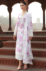 ZN019-Bareeze -Embroided 3pc lawn dress with embroidered chiffon dupatta