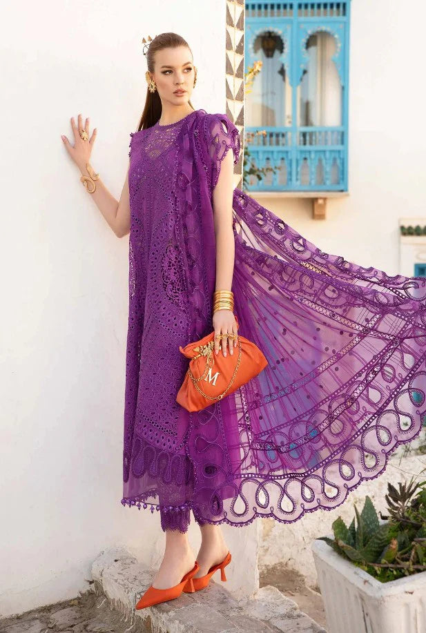 ZN755-SUMMER Embroided 3pc Lawn dress with embroidered Organza dupatta