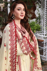 3PC EMBROIDERED DHANAK SUIT - ZN-1452