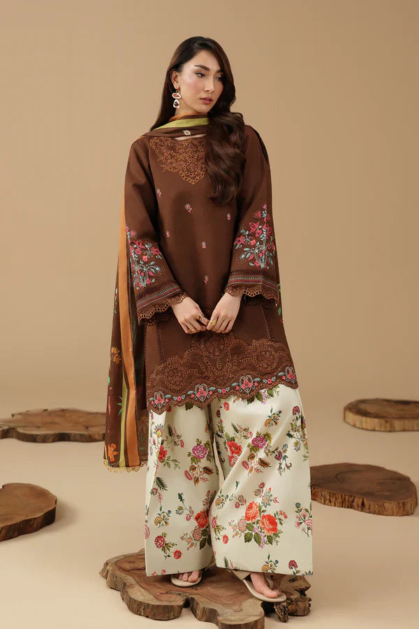 RajBari -ZN1371  Summer-3PC Lawn Embroidered Suit -