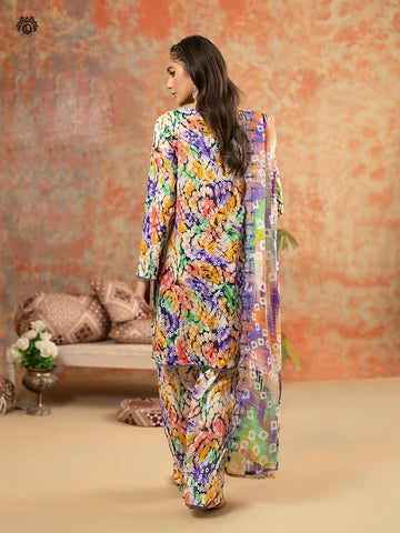 ZN764-SUMMER-3 Piece Unstitched Digital Printed Lawn Suit - Digital Printed Daimond Dupatta