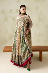 3PC EMBROIDERED DHANAK SUIT - ZN-1481