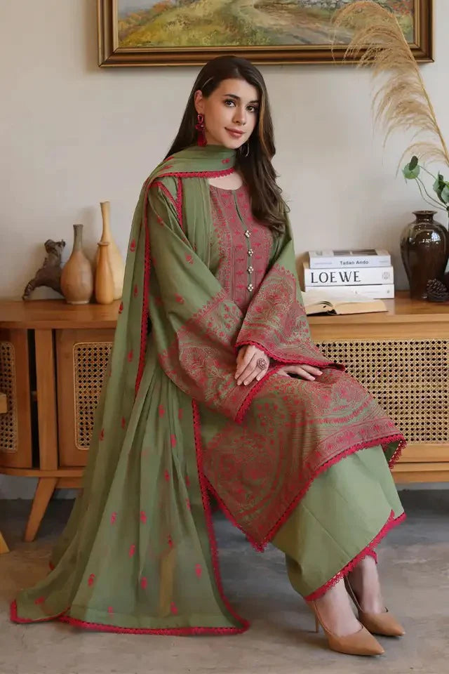 ZN1002 - Bareeze 3 Piece Embroidered Lawn Suit