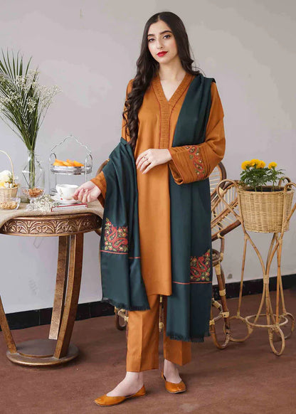 ZN400 -WINTER  3PC Dhanak suit with Embroidered Shawll