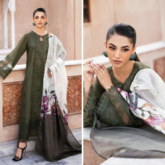 ZN1004 - Qalamkar 3 Piece Chickenkari Embroidered Lawn Suit