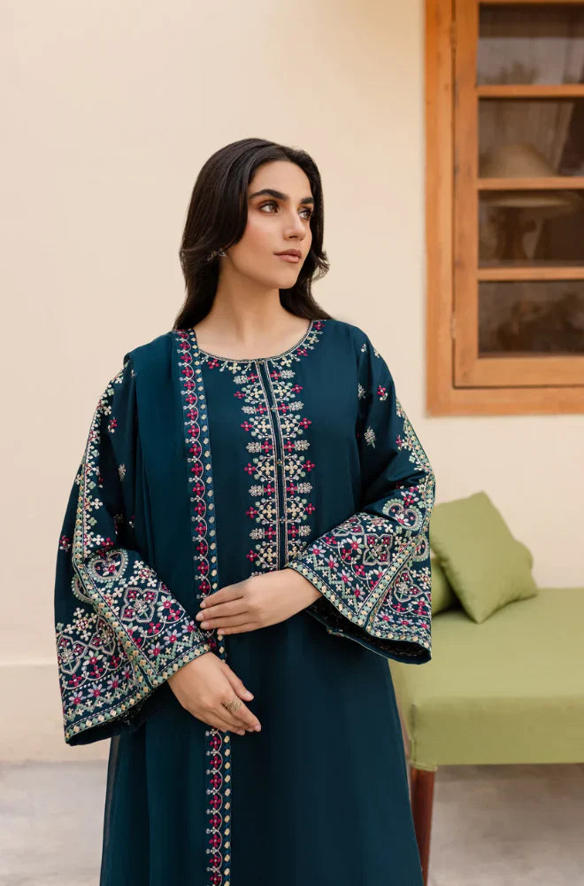 ZN111 - Sapphire 3PC Lawn Embroidered Suit