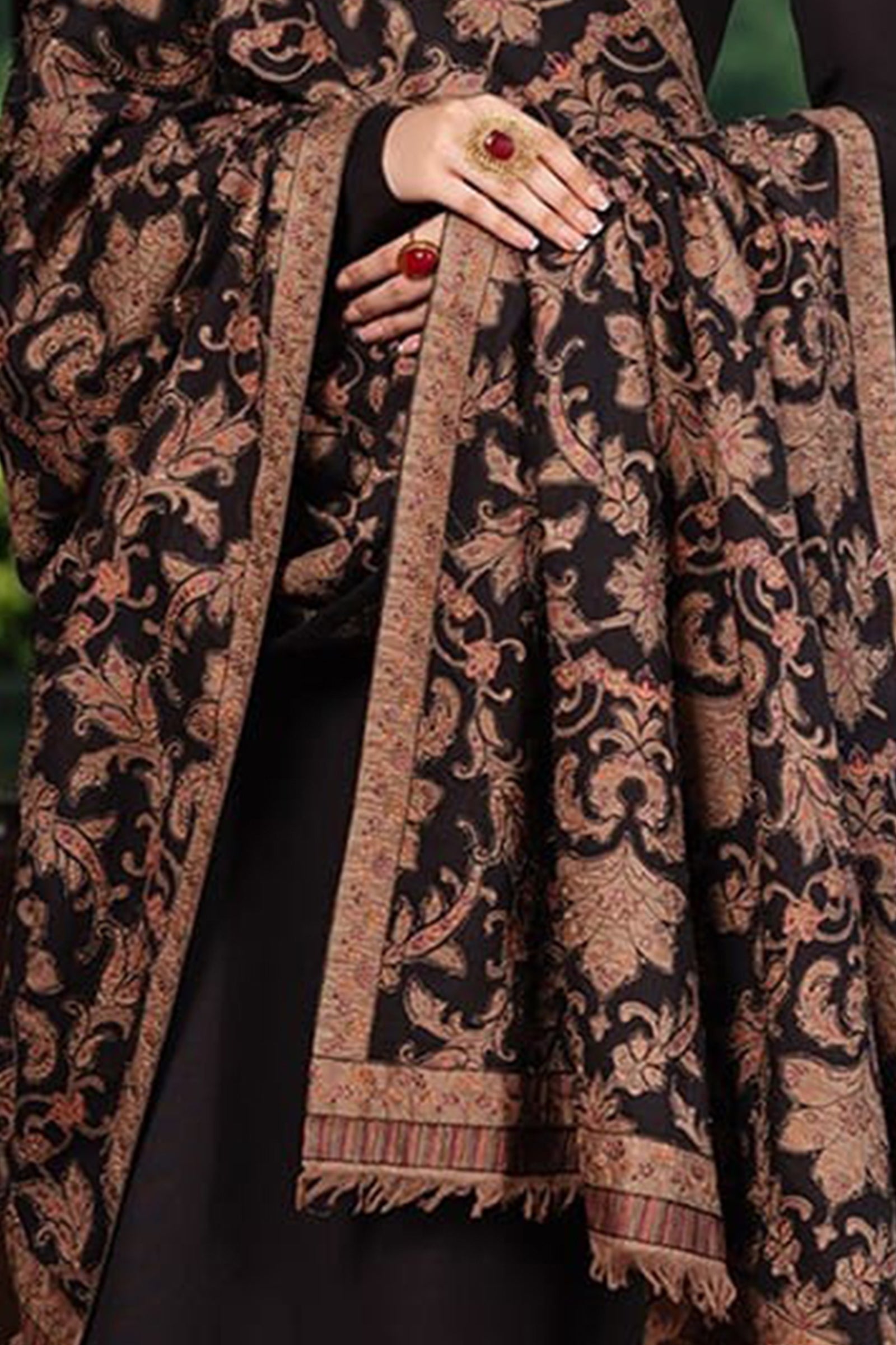 ZN880-WINTER Dhanak Suit with Heavy Embroidered Dhanak Shawl