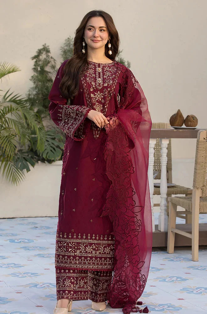 ZN1050 - Allys 3PC Lawn Embroidered Suit
