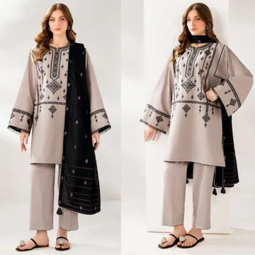 3PC EMBROIDERED LAWN SUIT - ZN-1237