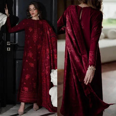 3PC EMBROIDERED LAWN SUIT - ZN1238