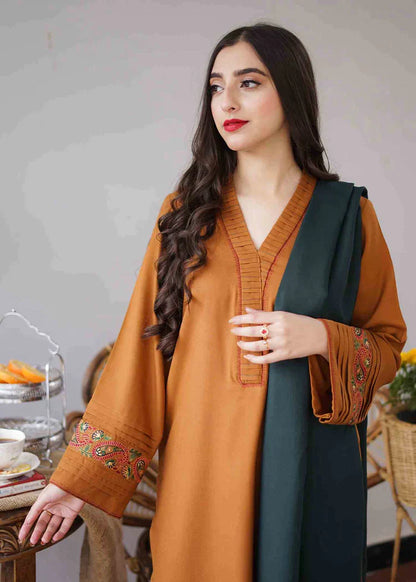 ZN400 -WINTER  3PC Dhanak suit with Embroidered Shawll