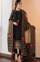 ZN133-3 Piece Unstitched Heavy Embroidered Lawn Suit With Heavy Embroidered Organza Dupatta