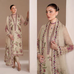 3PC EMBROIDERED LAWN SUIT - ZN-1341