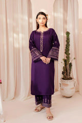 ZN881 - 2PC dhank wool Embroidered Suit