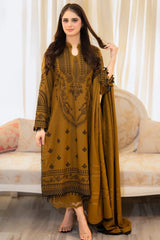ZN1110-WINTER 3-Pc Embroidered Dhanak Suit with Heavy Embroidered Dhanak Shawll