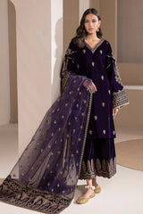 ZN1111 -WINTER Velvet Embroidered with Embroidered duppatta Winter Collection