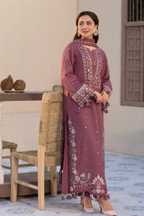 ZN1125-3PC DHANAK EMBROIDERED SHIRT WITH DHANAK EMBROIDERED SHAWL