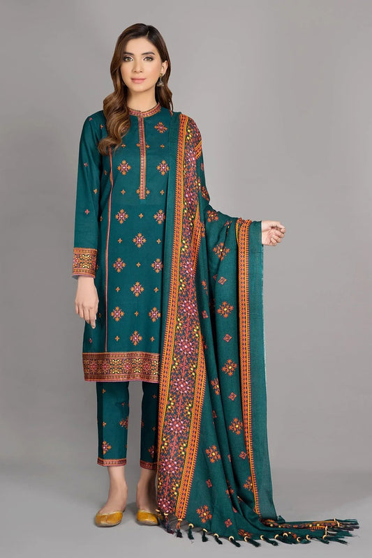 ZN527- WINTER kayseria-3Pc Linen Winter Collection Heavy Embroidered Suit